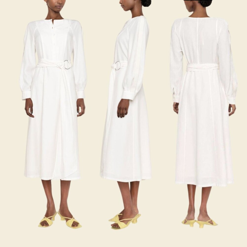 NWOT RODEBJER Alice Belted Midi Dress Size Medium